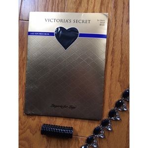 NWT Victoria's Secret black lace top thigh highs