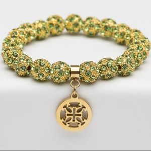 Rustic Cuff Green Kennedy in Gold