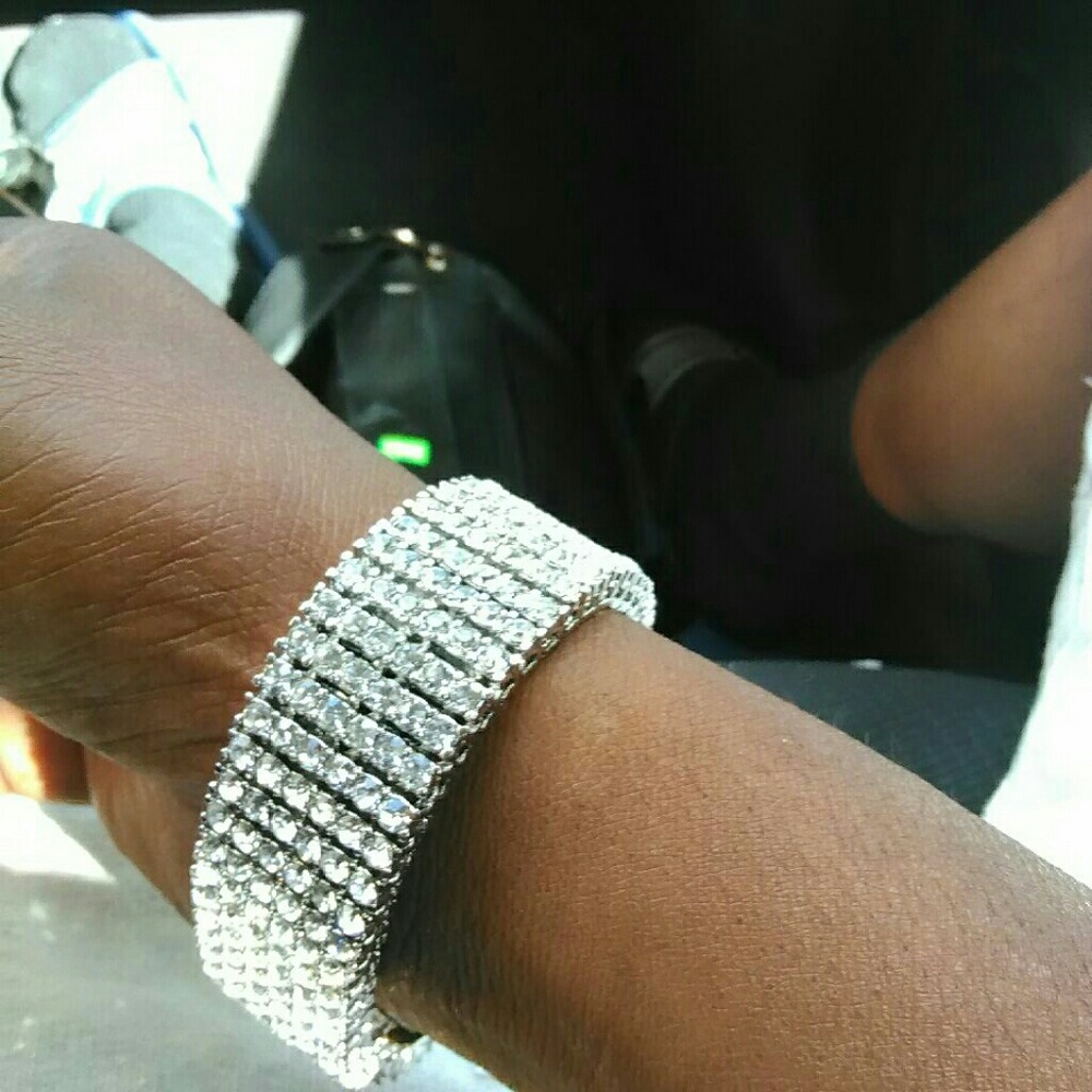Mens iced out 6 row bracelet