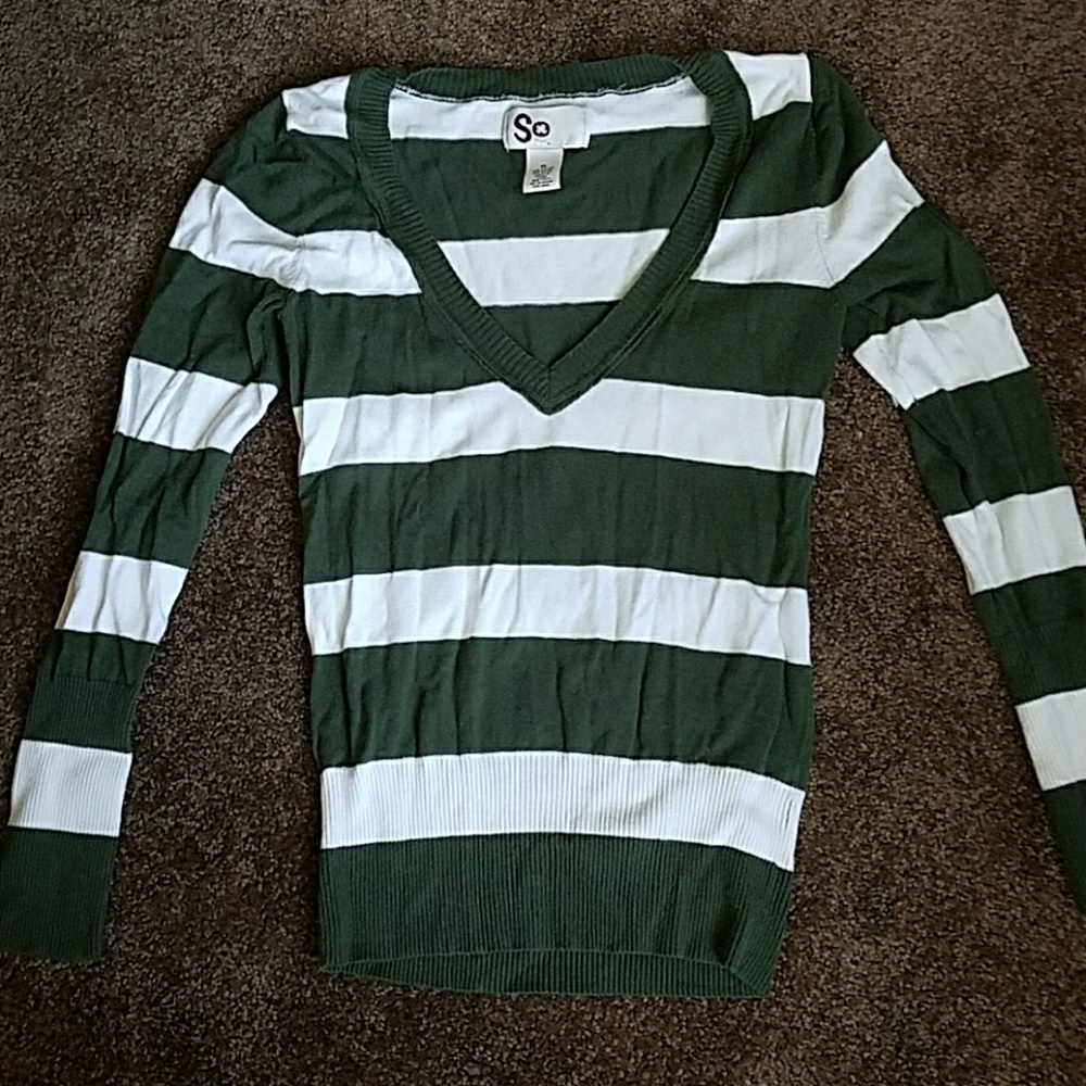 Lightweight, fitted, stripped sweater