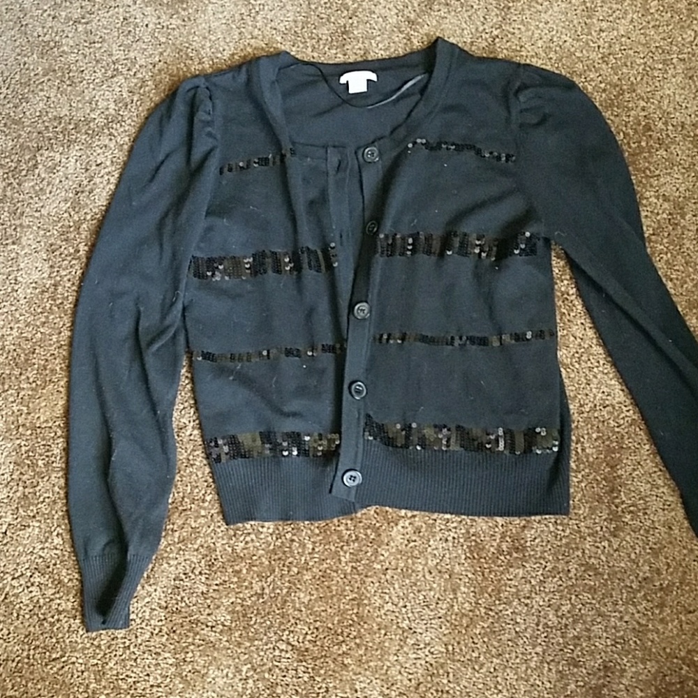 Short, sequined cardigan