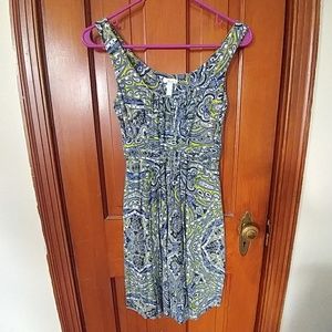 Blue/Green Patterned Mini Dress