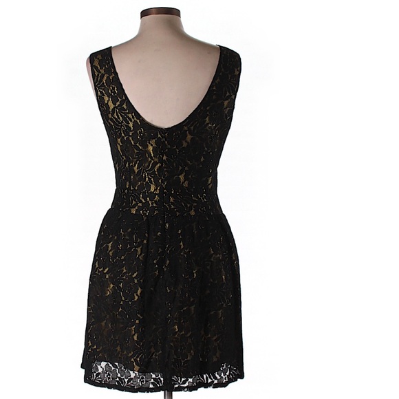 Pim + Larkin Chartreuse & Black Floral Lace Dress - Picture 2 of 2