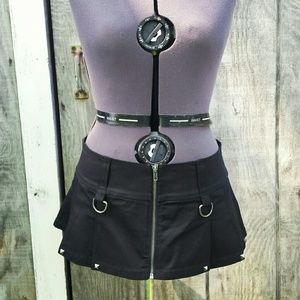 SALE Lip Service Pleated Black Studded Skirt Sz 29