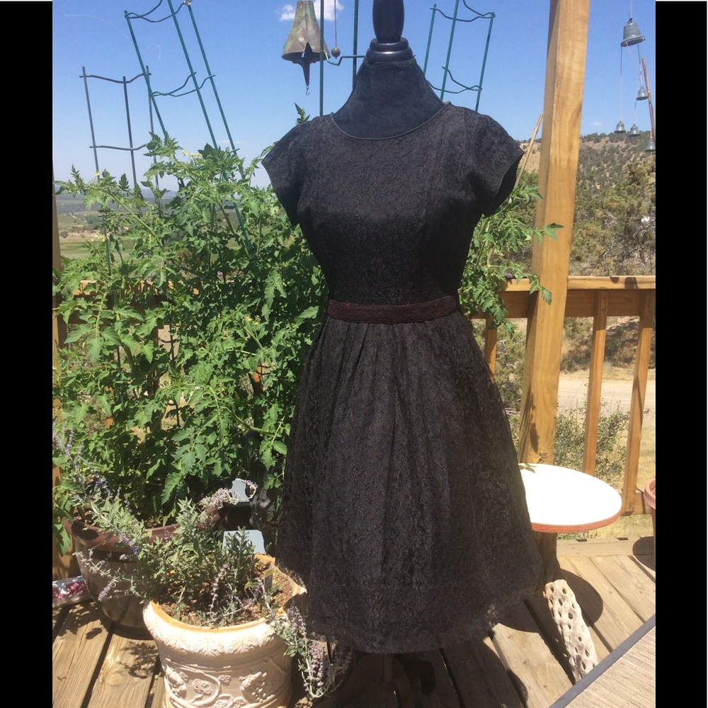 Vintage black lace cocktail dress