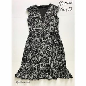 Glamour black and grey trumpet dress