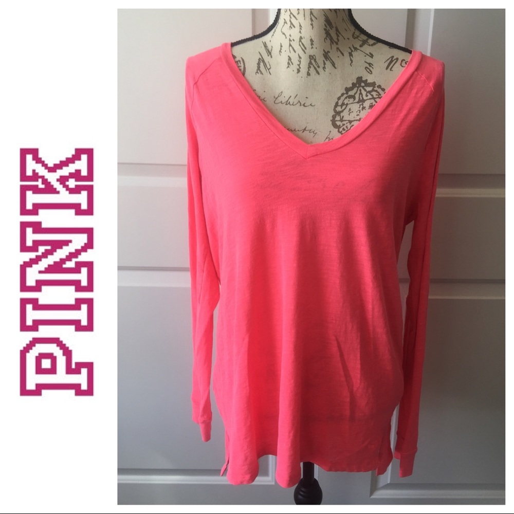 PINK Victoria's Secret Top Pink Medium Logo