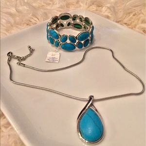 🏜Lia Sophia Silver Turquoise Set🏜