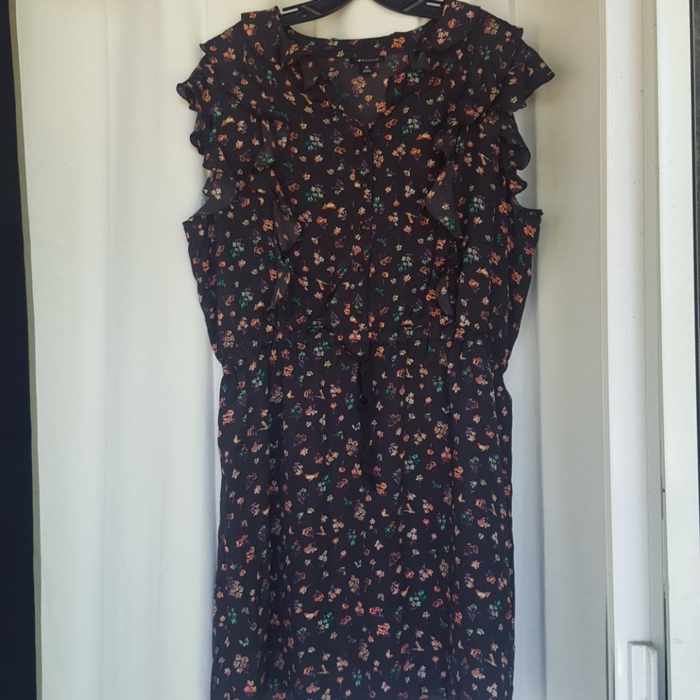 I♥️Ronson floral print ruffle trim dress