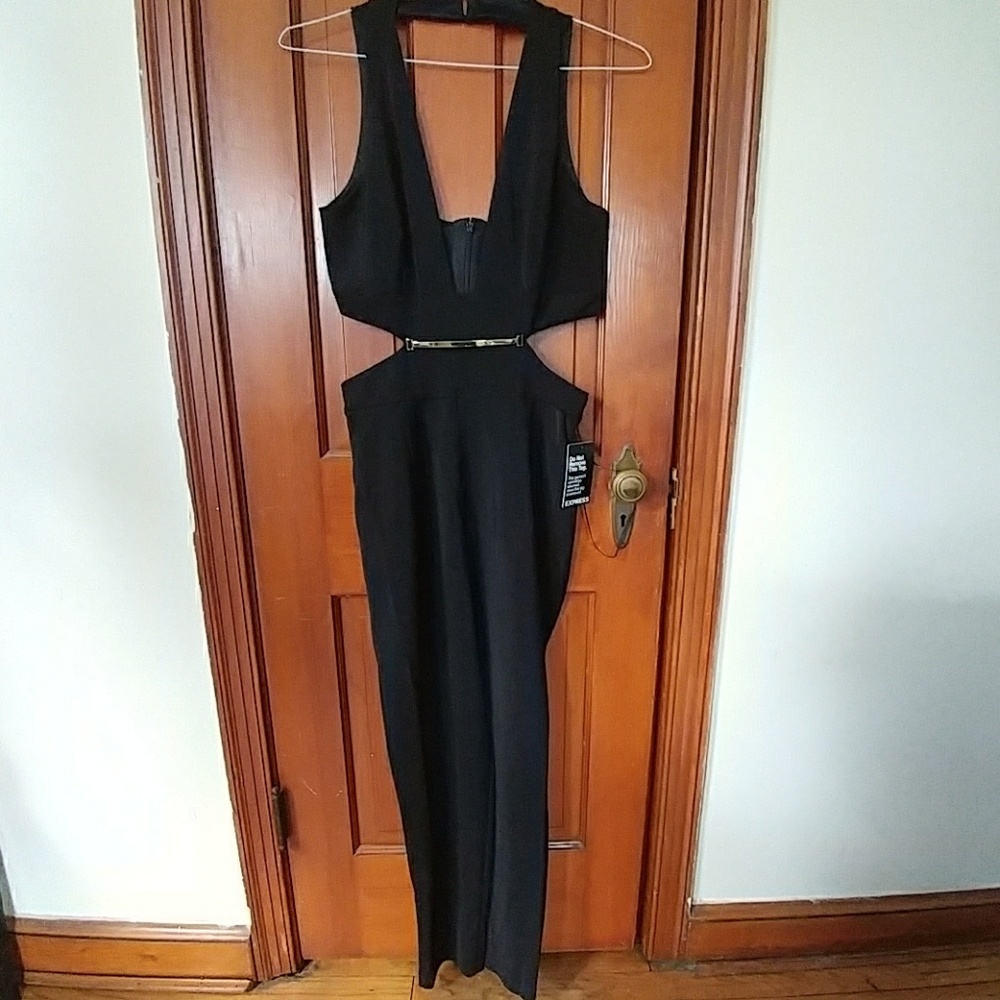 Black/Gold Cutout Jumpsuit