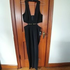 Black/Gold Cutout Jumpsuit