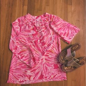 Lilly Pulitzer Pink Printed Silk Top