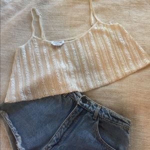 Bebe sequins crop top