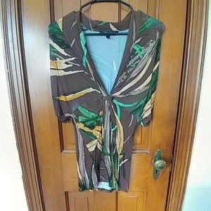 Patterned Plunge Blouse