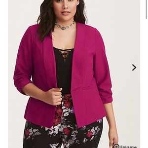 Ruched Sleeve Blazer