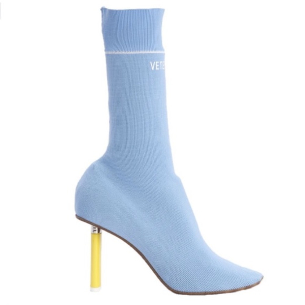 Vetements Sock boots baby blue+yellow worn EU41