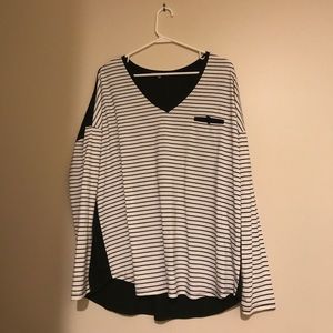 Black & White Stripe Top