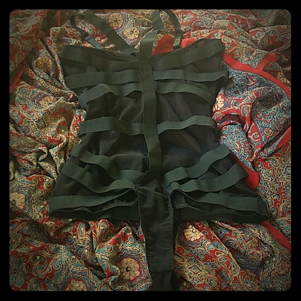 Gothic bondage lingerie bodysuit