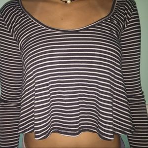 long sleeve crop striped