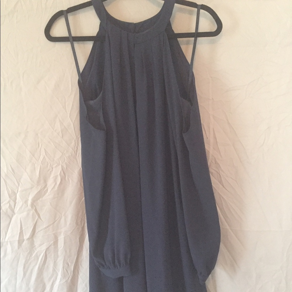 BCBGMaxAzria Navy Blue Cold Shoulder Dress Size L