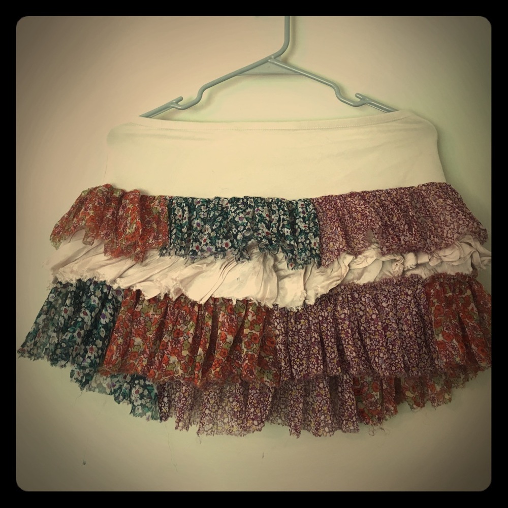 Boho Chic,  Free People Ruffled Layering Skirt, L