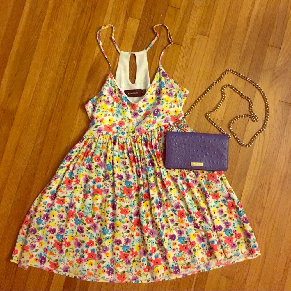 MINKPINK Floral cut out dress