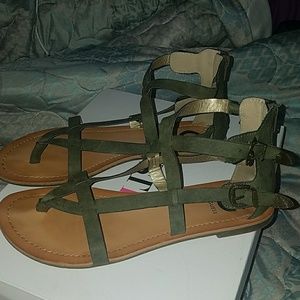 G by Guess Green Gladiator Sandals