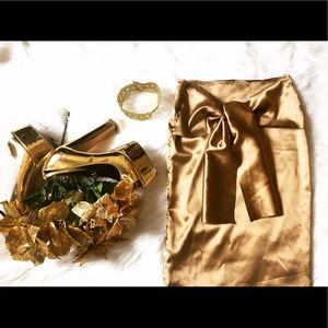 Silk bow tie skirt