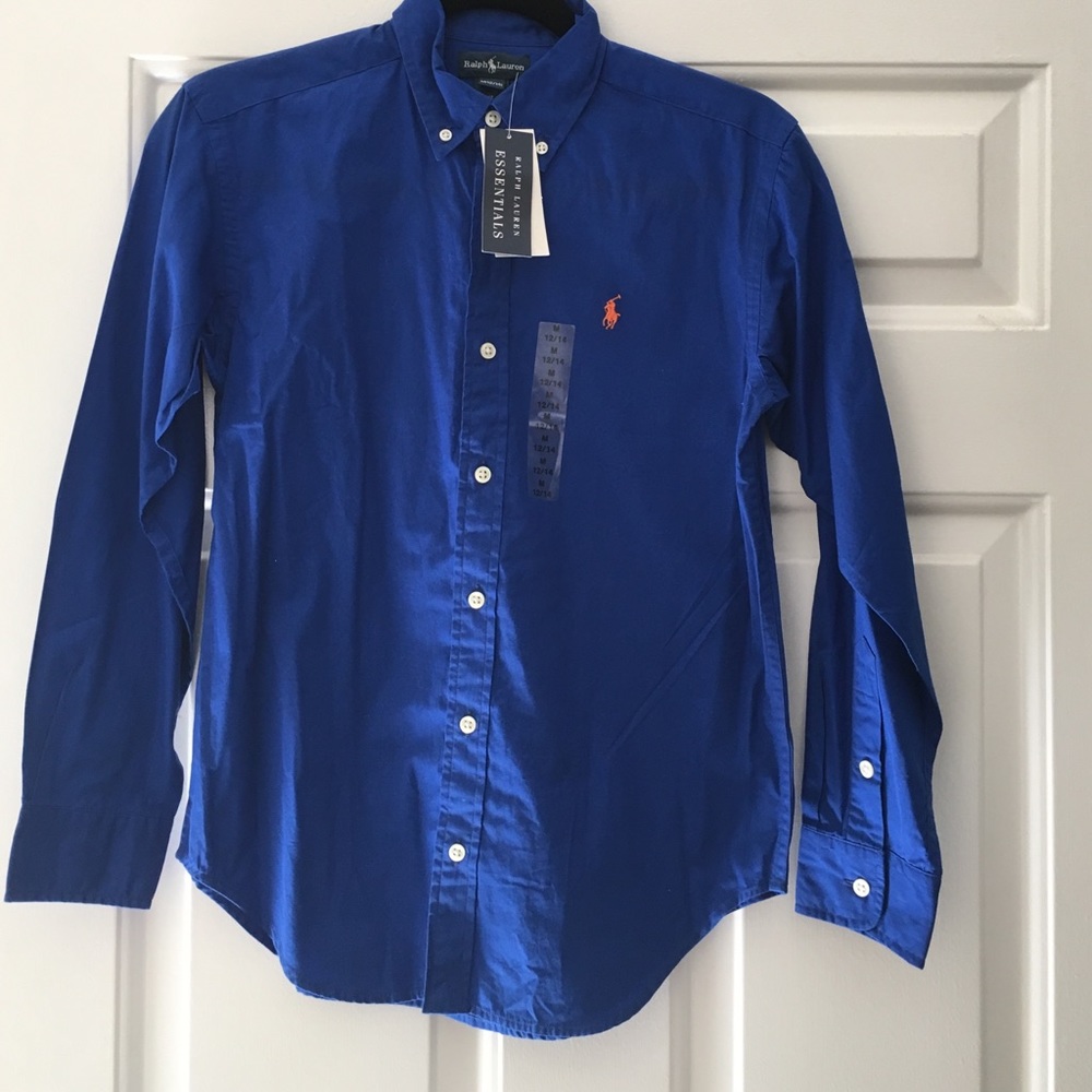 NWT! Ralph Lauren Button Down Blue Shirt