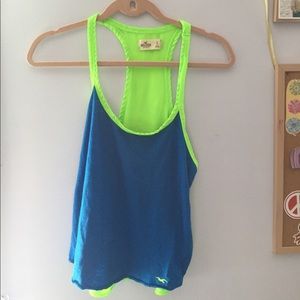 Blue and green flowy shirt from Holister