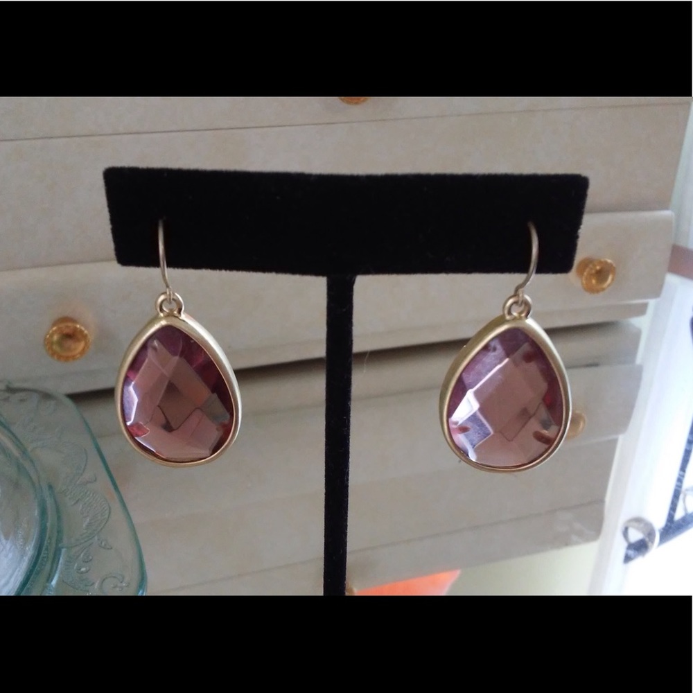 Minaret Light Rose Teardrop Earrings
