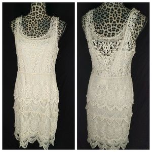 Spense 12 ivory crochet A Line Dress