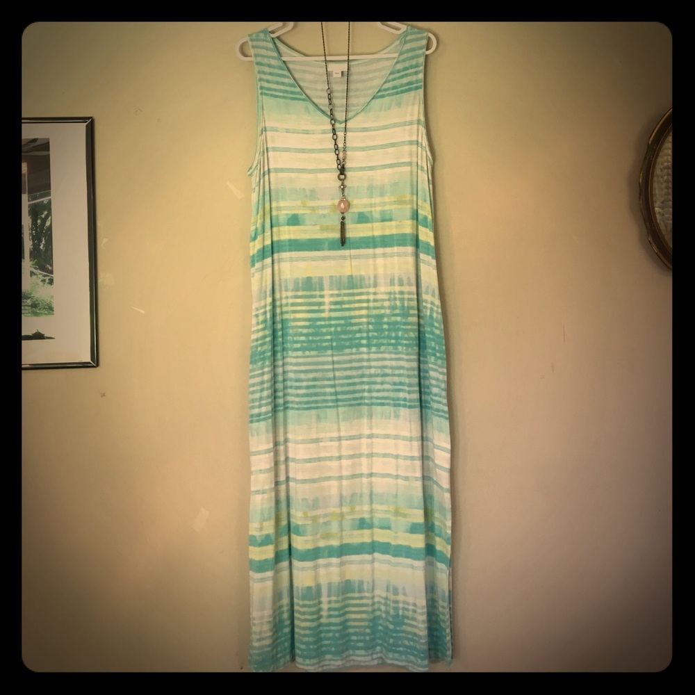 BEAUTIFUL J JILL MAXI DRESS SIDE SLITS  L