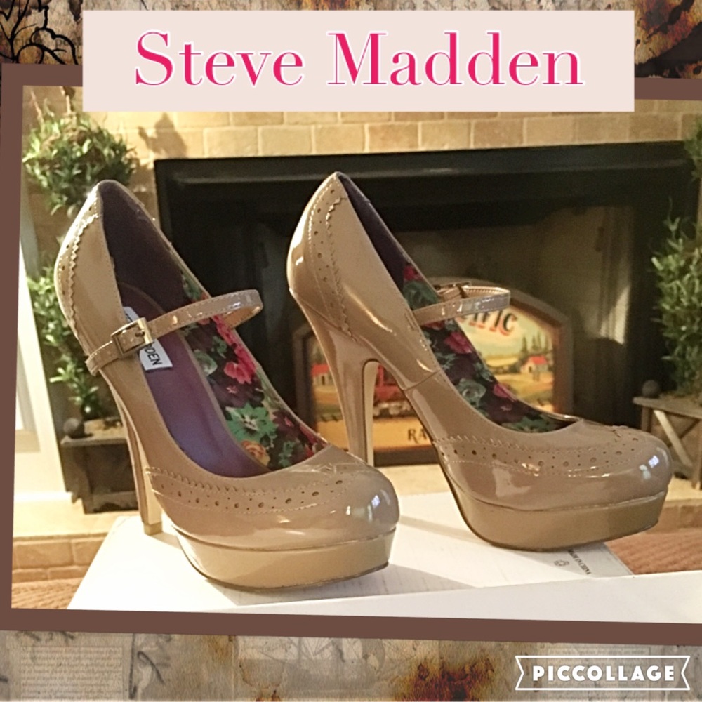 NWT! Authentic Steve Madden Taupe Heels-Sz. 8