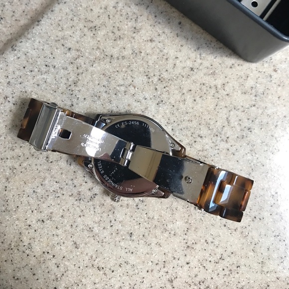 Fossil — White Dial Faux Acrylic Watch — Tortoise
