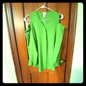 Chicos Cold-Shoulder Button Down Top