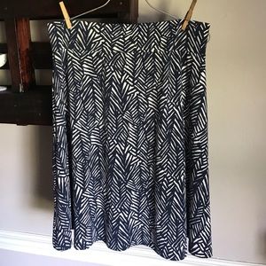 Navy and White Skirt