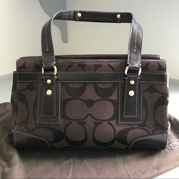 ❌SOLD❌Coach 11071 Signature Hampton Brown Carryall - Picture 2 of 8