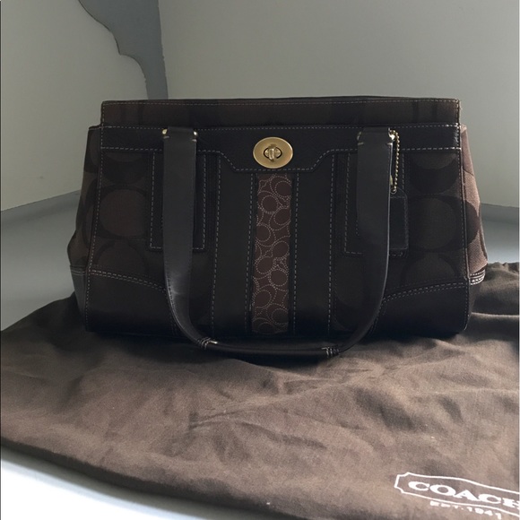 ❌SOLD❌Coach 11071 Signature Hampton Brown Carryall - Picture 3 of 8