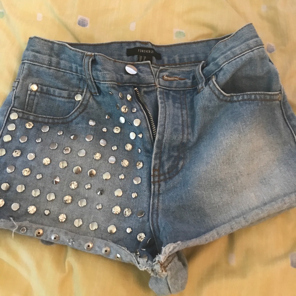 High rise sequin shorts