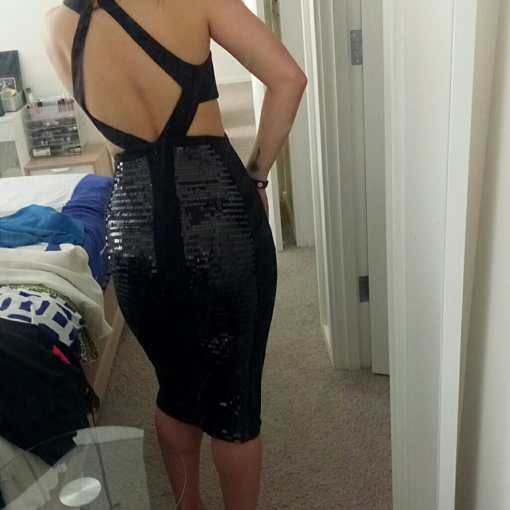 Sexy Black Sequin Dress