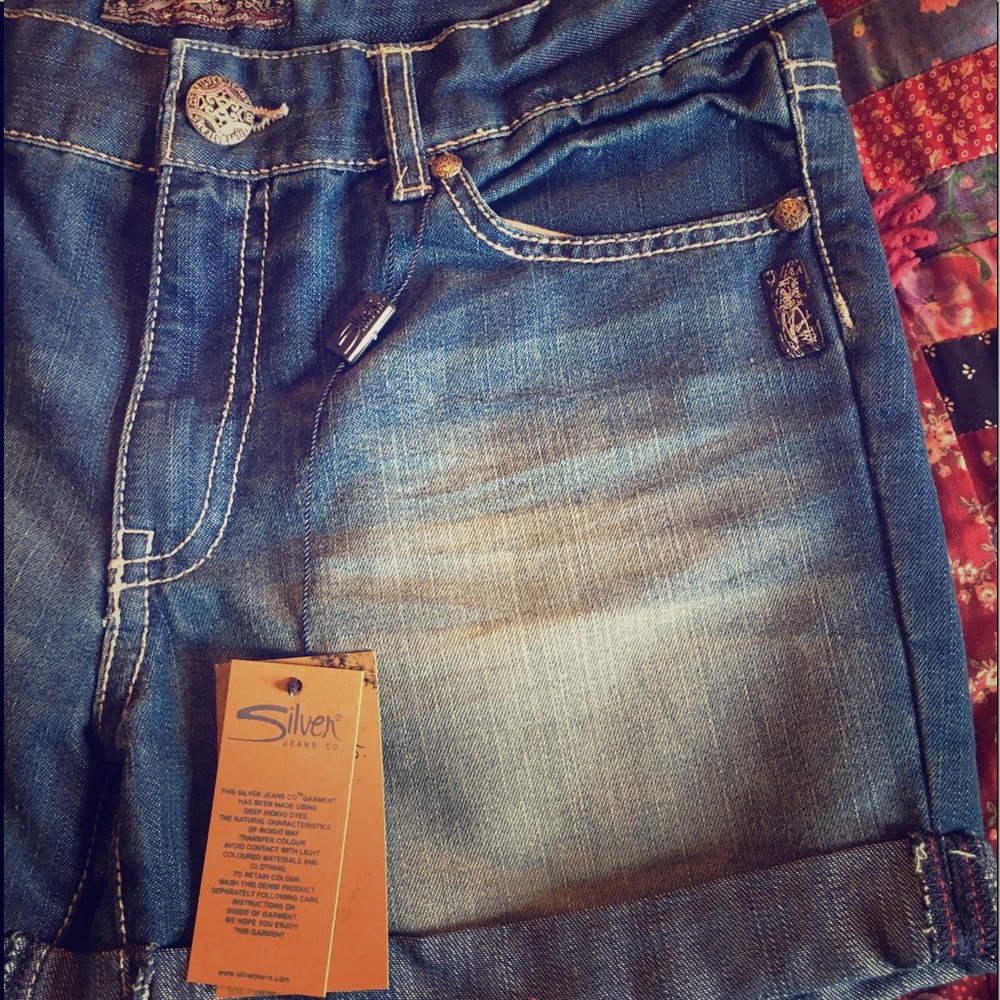 Silver cuffed shorts