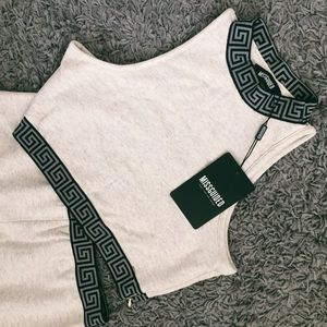 NEW Missguided two piece, skirt + crop top grey 6