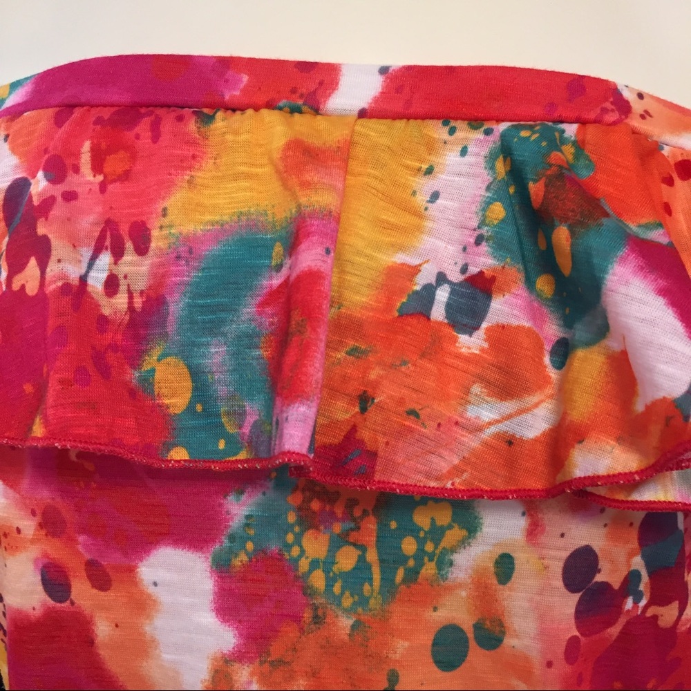LAST CHANCE Pretty vibrant strapless top - Picture 2 of 4