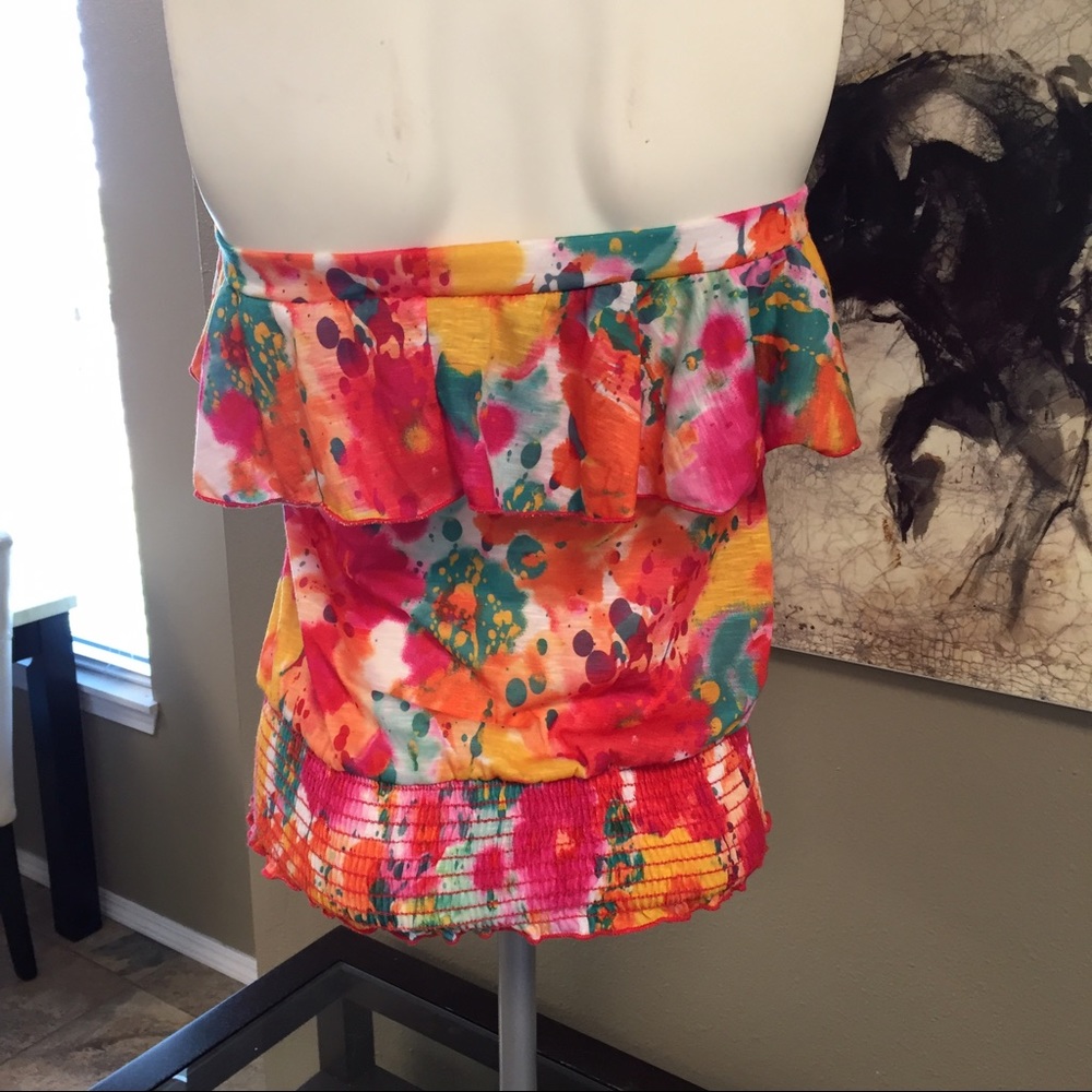 LAST CHANCE Pretty vibrant strapless top - Picture 4 of 4