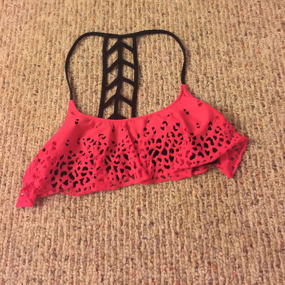 Pink ladder back swim top