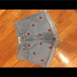 Zhen zhen Strawberry Denim Shorts