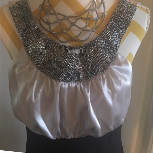 💙Boston proper, silver and black dress, L - Picture 2 of 4