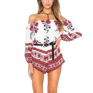 Floral Off-the-shoulder Romper