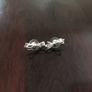 Authentic Kate Spade bow earrings - silver
